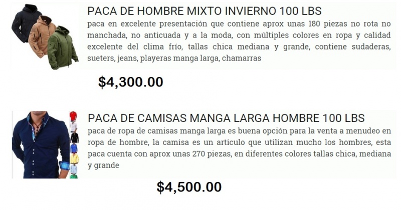 Pacas mixtas Hombre